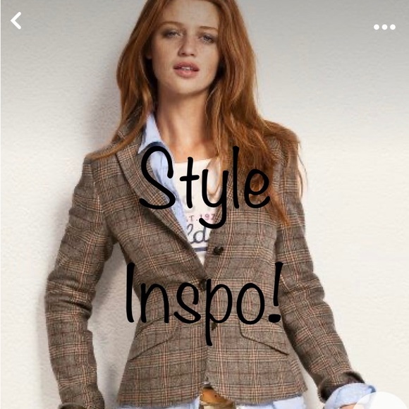 Wool Blend Fitted Brown Pinstripe Blazer - Picture 12 of 12